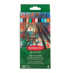 Carioci Pe Baza De Apa Derwent Academy, 20 Buc/set, Diverse Culori