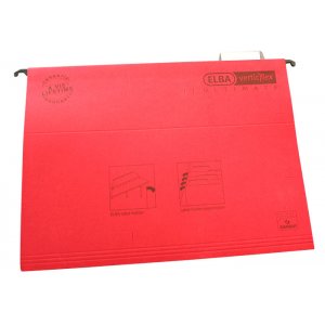 Dosar Suspendabil Cu Eticheta, Bagheta Metalica, Carton 330g/mp, Elba Verticflex Ultimate - Rosu