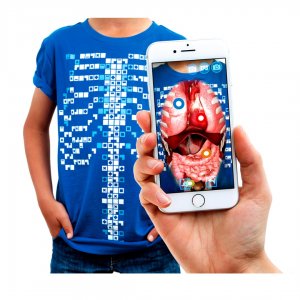 Tricou Pentru Adulti Ar (realitate Augmentata), Curiscope Virtuali Tee, Corpul Uman, Marimea M
