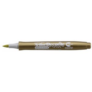 Marker Artline Decorite, Varf Flexibil (tip Pensula) - Auriu