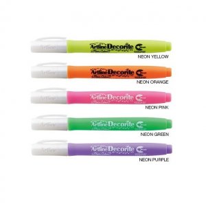 Marker Artline Decorite, Varf Flexibil (tip Pensula) - Galben Neon