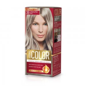 Vopsea de Par Permanenta AROMA Color, 39 Nuanta Blond Argintiu, 90 ml, Vopsea Permanenta, Vopsea AROMA Vopsea de Par Permanenta AROMA Color, 39 Nuanta Blond Argintiu, 90 ml, Vopsea Permanenta, Vopsea AROMA