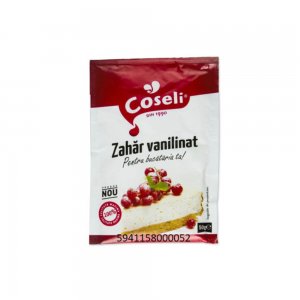 Zahar Vanilinat COSELI, 50g, Plic Zahar Vanilinat, Zahar Vanilinat Coseli, Zahar cu Aroma de Vanilie, Zahar Pudra Vanilat pentru Deserturi, Zahar Vanilinat pentru Prajituri, Zahar Vanilat pentru Dulciuri, Plic Zahar Vanilinat Coseli