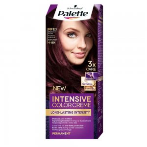 Vopsea de Par Permanenta PALETTE Intensive Color Cream RFE3 110 ml, Brun Violet, Vopsea de Par PALETTE, Vopsea de Par Violet, Vopsea Nuanta Violet, Produse de Ingrijire a Parului, Vopsea Brun Violet Colorare Par