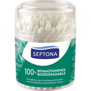 Betisoare Urechi Septona Biodegradabile, Ambalat la Cutie, 100 Buc/Set, Bumbac Natural, Culoare Alba, Betisoare pentru Urechi, Betisoare Igiena Urechi, Betisoare din Bumbac pentru Urechi, Betisoare Igienice