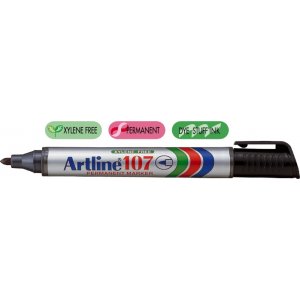 Permanent Marker Artline 107, Corp Plastic, Varf Rotund 1.5mm - Negru Permanent Marker Artline 107, Corp Plastic, Varf Rotund 1.5mm - Negru