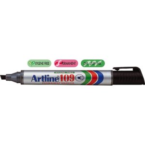 Permanent Marker Artline 109, Corp Plastic, Varf Tesit 2.0-5.0mm - Negru Permanent Marker Artline 109, Corp Plastic, Varf Tesit 2.0-5.0mm - Negru