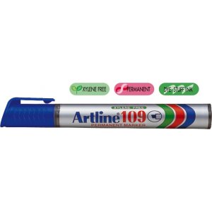 Permanent Marker Artline 109, Corp Plastic, Varf Tesit 2.0-5.0mm - Albastru Permanent Marker Artline 109, Corp Plastic, Varf Tesit 2.0-5.0mm - Albastru