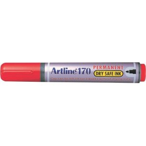Permanent Marker Artline 170 - Dry Safe Ink, Corp Plastic, Varf Rotund 2.0mm - Rosu Permanent Marker Artline 170 - Dry Safe Ink, Corp Plastic, Varf Rotund 2.0mm - Rosu