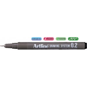 Marker Pentru Desen Tehnic Artline, Varf Fetru 0.2mm - Negru Marker Pentru Desen Tehnic Artline, Varf Fetru 0.2mm - Negru