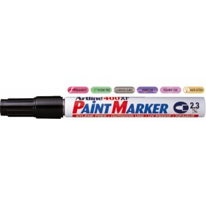 Marker Cu Vopsea Artline 400xf, Corp Metalic, Varf Rotund 2.3mm - Negru Marker Cu Vopsea Artline 400xf, Corp Metalic, Varf Rotund 2.3mm - Negru