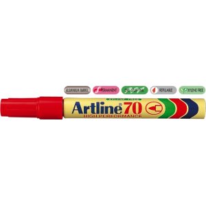 Permanent Marker Artline 70, Corp Metalic, Varf Rotund 1.5mm - Rosu Permanent Marker Artline 70, Corp Metalic, Varf Rotund 1.5mm - Rosu