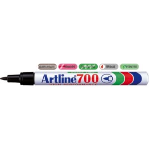 Permanent Marker Artline 700, Corp Metalic, Varf Rotund 0.7mm - Negru Permanent Marker Artline 700, Corp Metalic, Varf Rotund 0.7mm - Negru