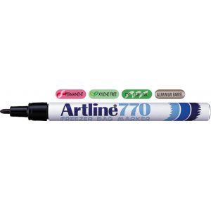 Marker Artline 770, Pentru Pachete Congelate, Corp Metalic, Varf Rotund 1.0mm - Negru