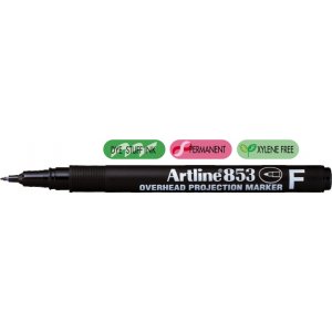 Ohp Permanent Marker Artline 853, Varf Fin - 0.5mm - Negru Ohp Permanent Marker Artline 853, Varf Fin - 0.5mm - Negru