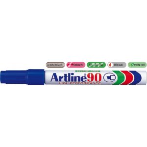Permanent Marker Artline 90, Corp Metalic, Varf Tesit 2.0-5.0mm - Albastru Permanent Marker Artline 90, Corp Metalic, Varf Tesit 2.0-5.0mm - Albastru