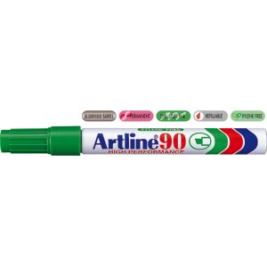 Permanent Marker Artline 90, Corp Metalic, Varf Tesit 2.0-5.0mm - Verde Permanent Marker Artline 90, Corp Metalic, Varf Tesit 2.0-5.0mm - Verde