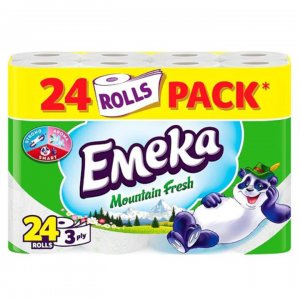 Hartie Igienica Emeka Mountain Fresh, 3 Straturi, 24 Role/bax