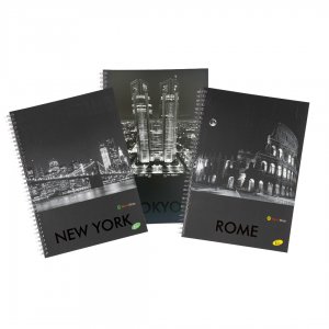 Caiet Cu Spirala, A4, 70 File, 70gsm, Coperta Carton 300gsm, Design Cities By Night - Matematica Caiet Cu Spirala, A4, 70 File, 70gsm, Coperta Carton 300gsm, Design Cities By Night - Matematica