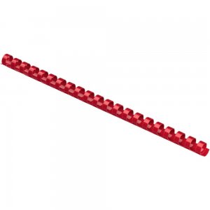 Inele din Plastic pentru Indosariere EVOffice, Dimensiune 16 mm, Capacitate 145 Coli, 100 Buc/Bax, Culoare Rosu, Spirale din Plastic de Legat