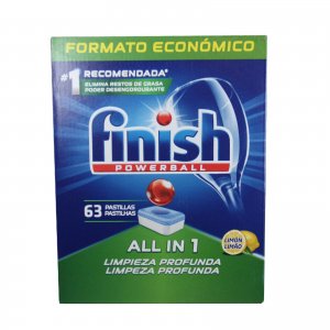 Pastile Detergent Automat Pentru Masina Vase, 63 Buc/cutie, All In 1 - Finish