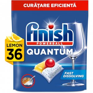 Finish Quantum Poweball Lemon, 36 Tablete, Capsule Pentru Masina De Spalat Vase Finish Quantum Poweball Lemon, 36 Tablete, Capsule Pentru Masina De Spalat Vase