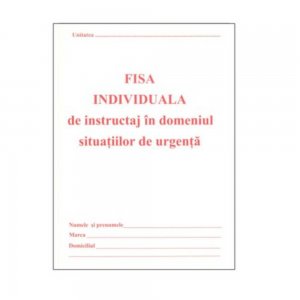 Fisa Instruire Individuala pentru Protectia Muncii A5, 8 File/Carnet - Formular P.S.I