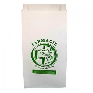 Pungi Imprimate din Hartie pentru Farmacie, Dimensiune 18x6x32 cm, 1000 Buc/Bax