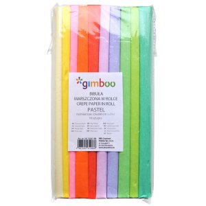 Rola Hartie Creponata, 25 X 200 Cm, 10 Buc/set, Gimboo - Culori Pastel Asortate