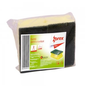 Set 2 Bureti de Vase cu Canelura, 90x70x40 mm, Spuma Poliuretanica si Fibra Abraziva, Culoare Galbena, Burete Vase Zorex Basic, Bureti Curatare, Burete pentru Menaj, Bureti pentru Casa Set 2 Bureti de Vase cu Canelura, 90x70x40 mm, Spuma Poliuretanica si Fibra Abraziva, Culoare Galbena, Burete Vase Zorex Basic, Bureti Curatare, Burete pentru Menaj, Bureti pentru Casa