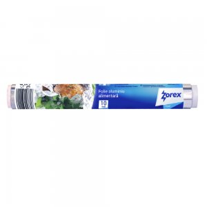 Folie Alimentara Aluminiu Zorex Clasic, 300mm x 10m, Folii Argintii pentru Uz Casnic, Produse Pentru Ambalat, Folii Alimentare, Folie din Aluminiu pentru Alimente