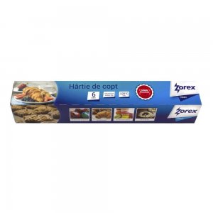 Rola Hartie pentru Copt Zorex Clasic, 30cm x 6m, Greutate 100g, Pergament pentru Tavi, Hartie de Copt, Hartie de Copt in Rola, Hartie de Copt Siliconata, Hartie de Copt Termorezistenta, Hartie Pergament Siliconata