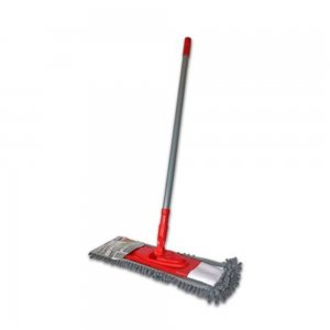 Mop Plat Chenille Lux Zorex cu Coada Metalica de 1.2 m, Talpa 40x10 cm, Microfibra, Culoare Gri, Mopuri Plate, Mopuri cu Coada Metalica, Mopuri Curatenie, Mopuri Menaj