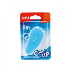 Banda Corectoare cu Suport si Capac DELI Cover Up, Dimensiune 5mm x 8m, 1 Buc, Corector, Corector pentru Pix, Corector pentru Pasta Pix, Corector pentru Stilou, Corector Banda, Banda Corectoare pentru Pix, Corector Banda cu Suport
