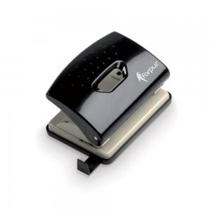 Perforator Metalic FORPUS, 16 Coli, Culoare Neagra, Perforator de Hartie, Perforatoare Manuale pentru Birou, Perforatoare pentru Hartie, Perforator Hartie cu Doua Perforatii, Perforator cu Doua Gauri, Perforatoare de Birou cu Doua Perforatii