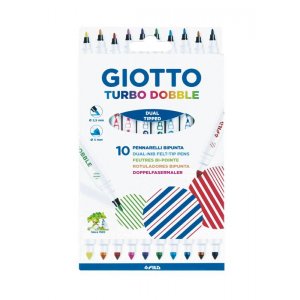 Carioca Cu 2 Capete, 10 Culori/blister, Giotto Turbo Dobble