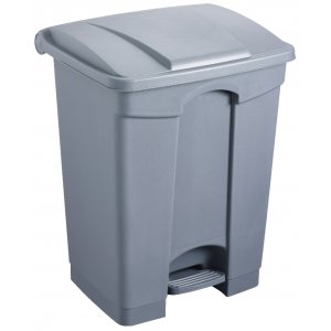 Cos Dreptunghiular Cu Pedala, Pentru Reciclare, 68 Litri, Helit - Corp Gri - Capac Gri