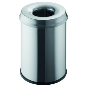 Cos Metalic Cu Capac Antifoc Pentru Hartii, 15 Litri, Helit - Stainless Steel