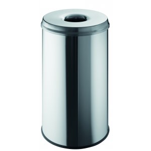 Cos Metalic Cu Capac Antifoc Pentru Hartii, 50 Litri, Helit - Stainless Steel