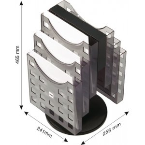 Display Modular Rotativ, De Birou, 6 X A4, Helit - Transparent Fumuriu