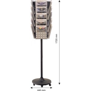 Display Modular Rotativ, 15 X A4, Pentru Pliante, Helit - Transparent Cristal