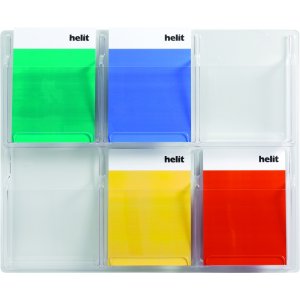 Display Pentru Pliante, De Perete, 6 X A4, Helit - Transparent