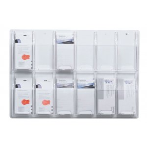 Display Pentru Pliante, De Perete, 12 X 1/3 Din A4, Helit - Transparent