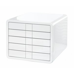 Suport Plastic Cu 5 Sertare Pentru Documente, Han Ibox - Alb Lucios