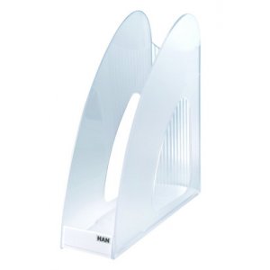 Suport Vertical Plastic Pentru Cataloage Han Twin - Transparent Cristal