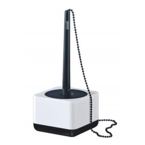 Pix Cu Lantisor Si Suport Pentru Birou Han Iline - Alb Lucios/negru Lucios Pix Cu Lantisor Si Suport Pentru Birou Han Iline - Alb Lucios/negru Lucios