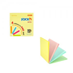 Magic Notes Autoadeziv 76 X 76 Mm, 100 File, Stick"n Magic Notes - 4 Culori Pastel Magic Notes Autoadeziv 76 X 76 Mm, 100 File, Stick"n Magic Notes - 4 Culori Pastel