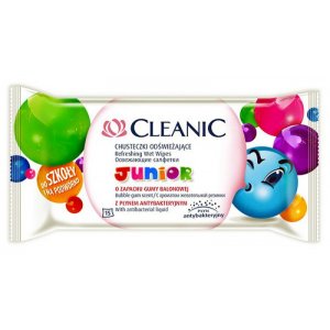 Servetele Umede Cleanic Junior, Antibacteriale, Recomfortante, 15 Buc/pachet, Pt. Copii - Bubble Gum
