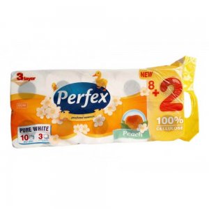 Hartie Igienica Perfex 3 Straturi, Parfum de Piersica, 10 Role/Bax Hartie Igienica Perfex 3 Straturi, Parfum de Piersica, 10 Role/Bax