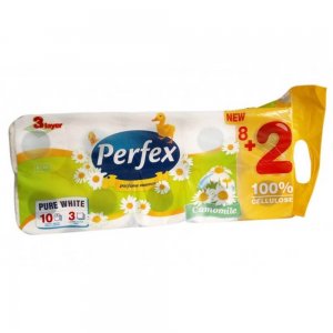 Hartie Igienica Perfex 3 Straturi, Parfum de Musetel, 10 Role/Bax